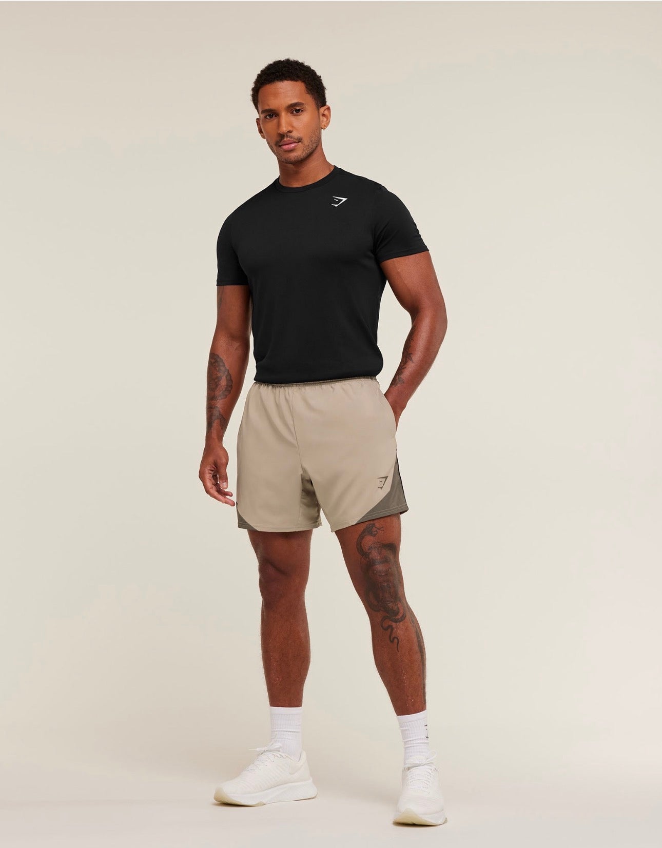 Arrival Block 6” Shorts Cement Brown Slim Fit GymShark