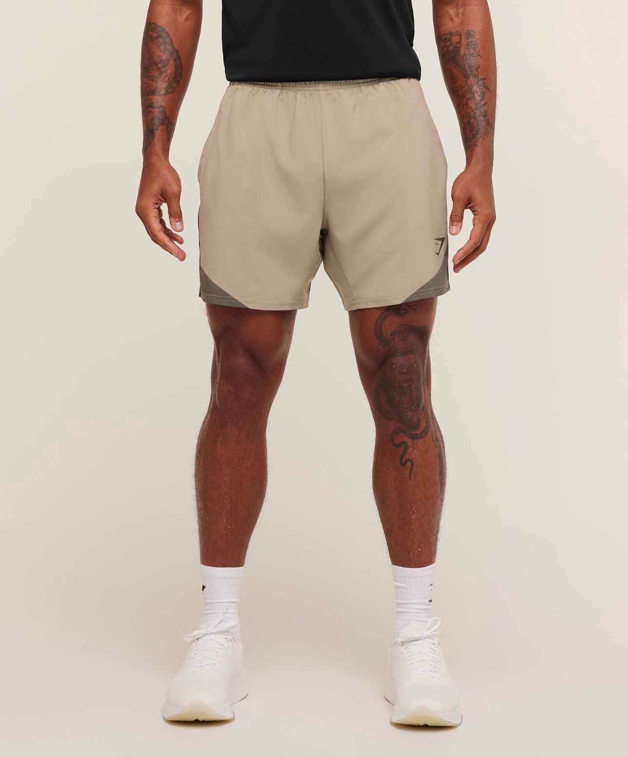 Arrival Block 6” Shorts Cement Brown Slim Fit GymShark