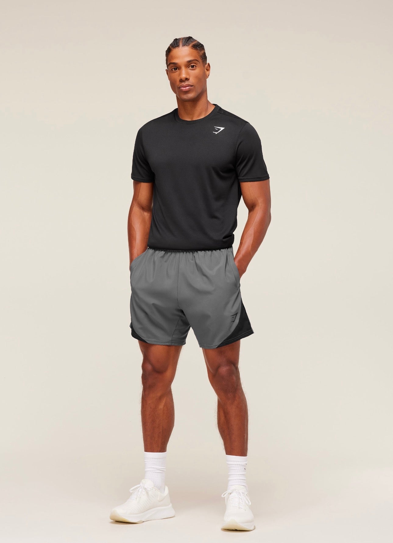 Arrival Block 6” Shorts Dark Grey Slim Fit GymShark