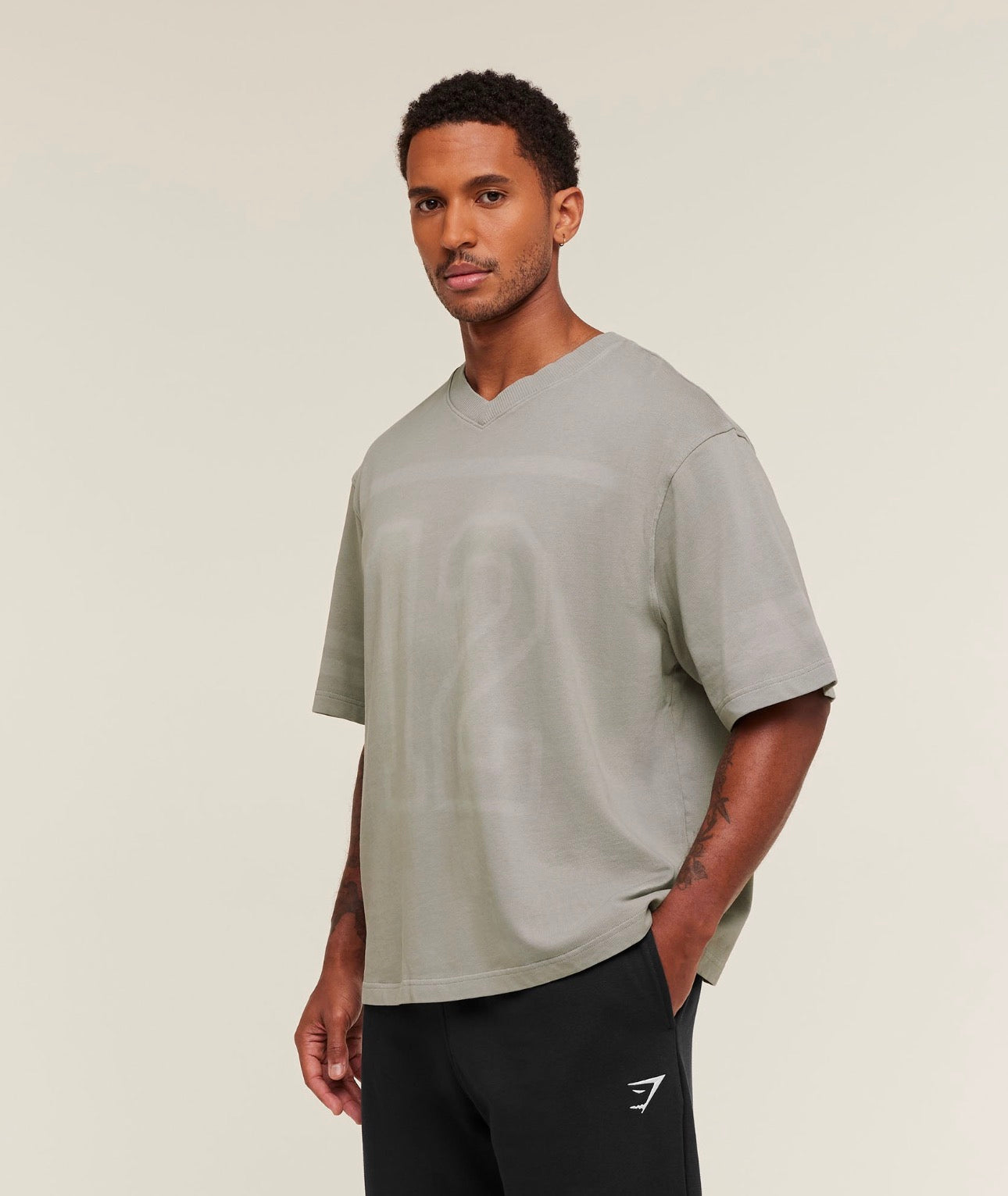 Collegiate Washed Jersey T-Shirt Smokey Grey GymShark