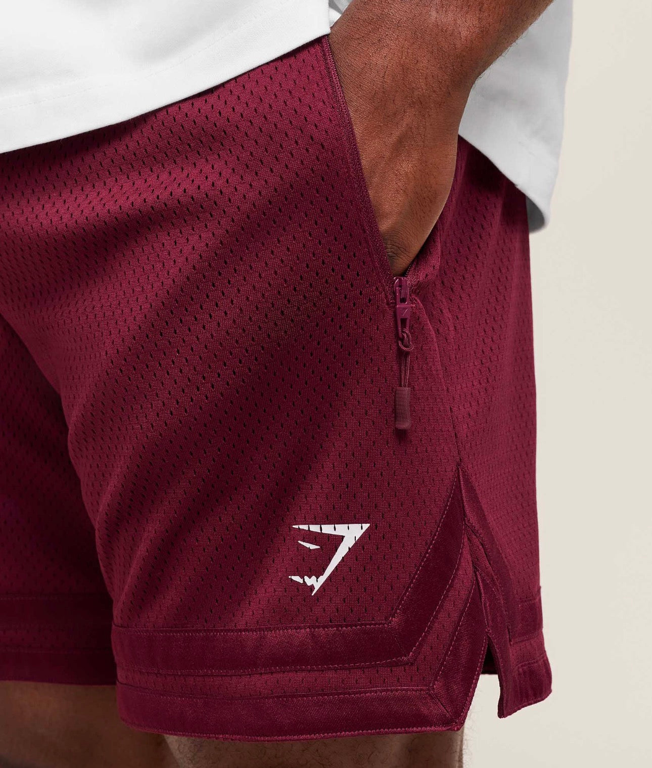 Campus Mesh Shorts Rich Maroon GymShark