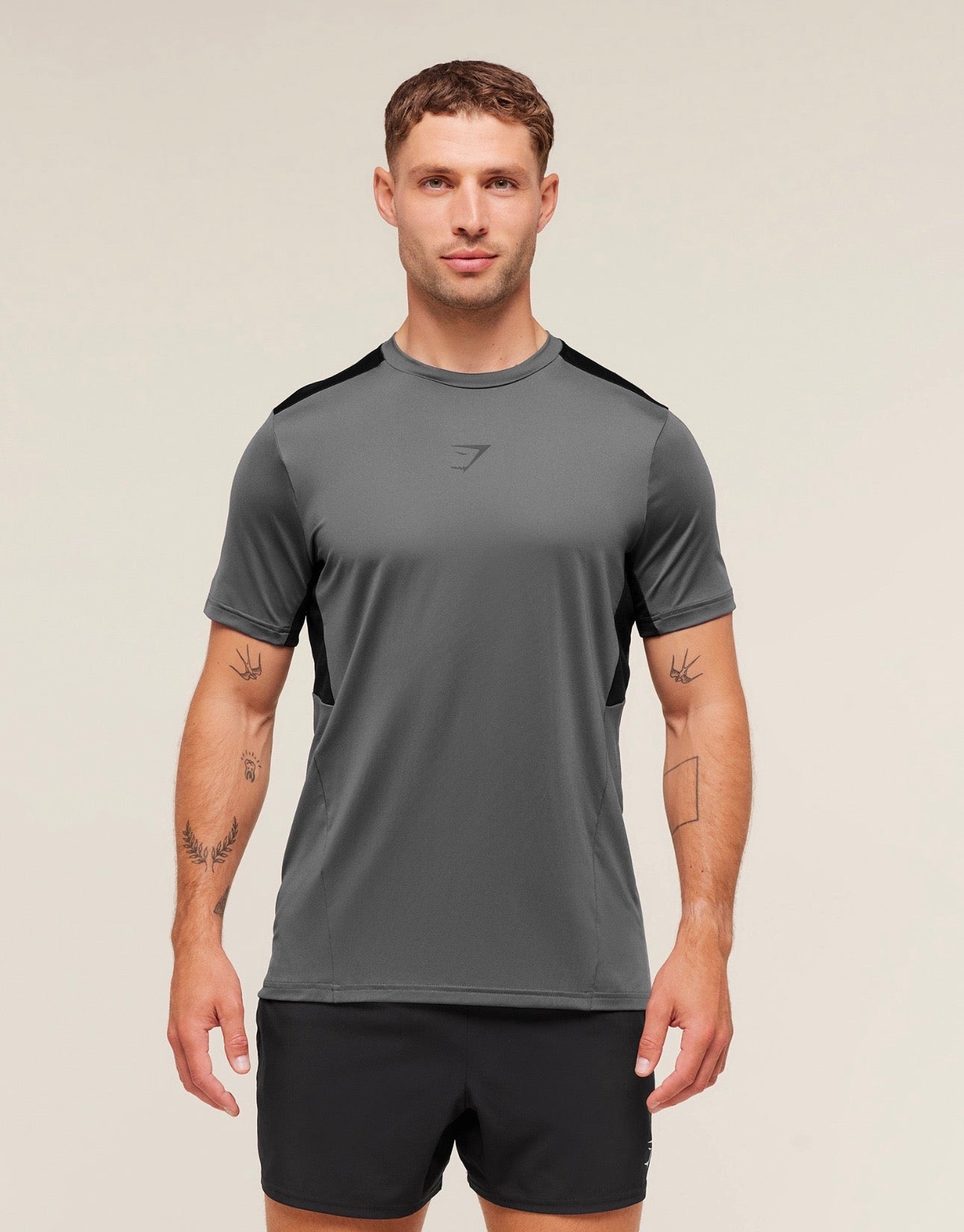 Sport T-Shirt Slim Fit Dark Grey/Black GymShark