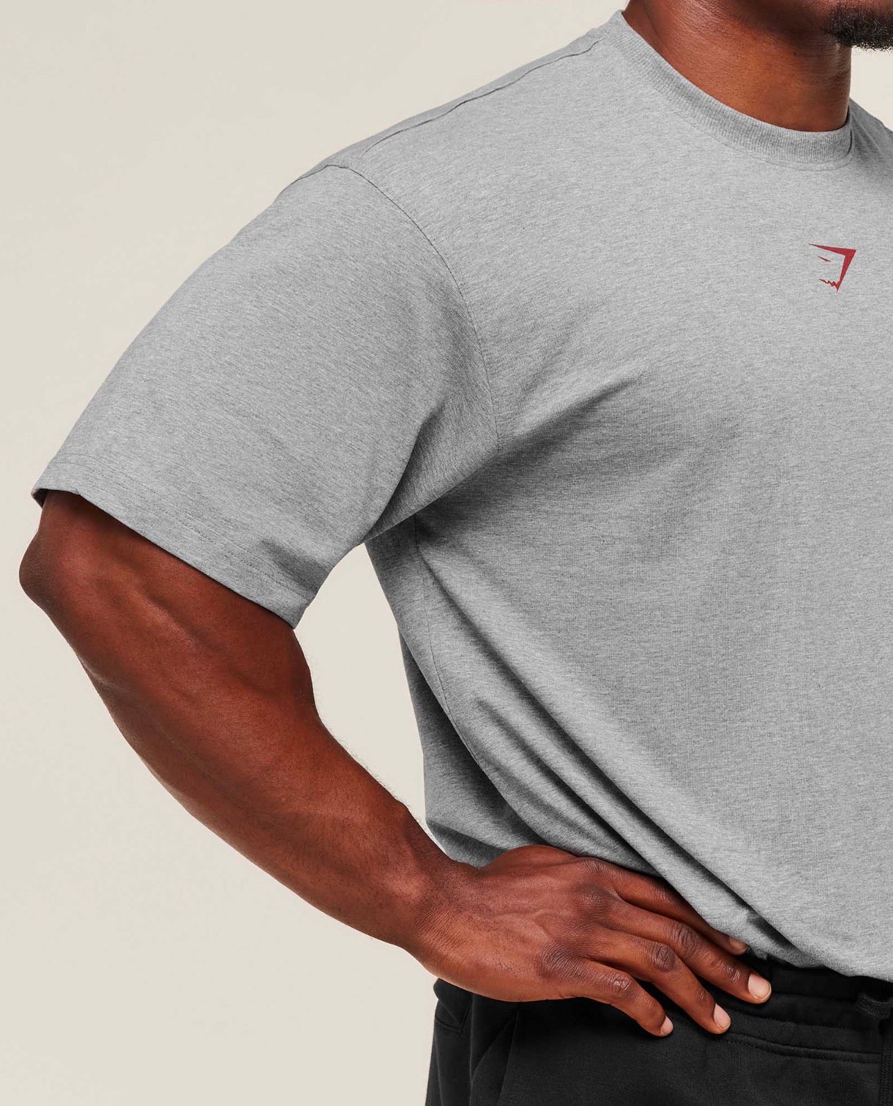 Camiseta Power extragrande gris/roja