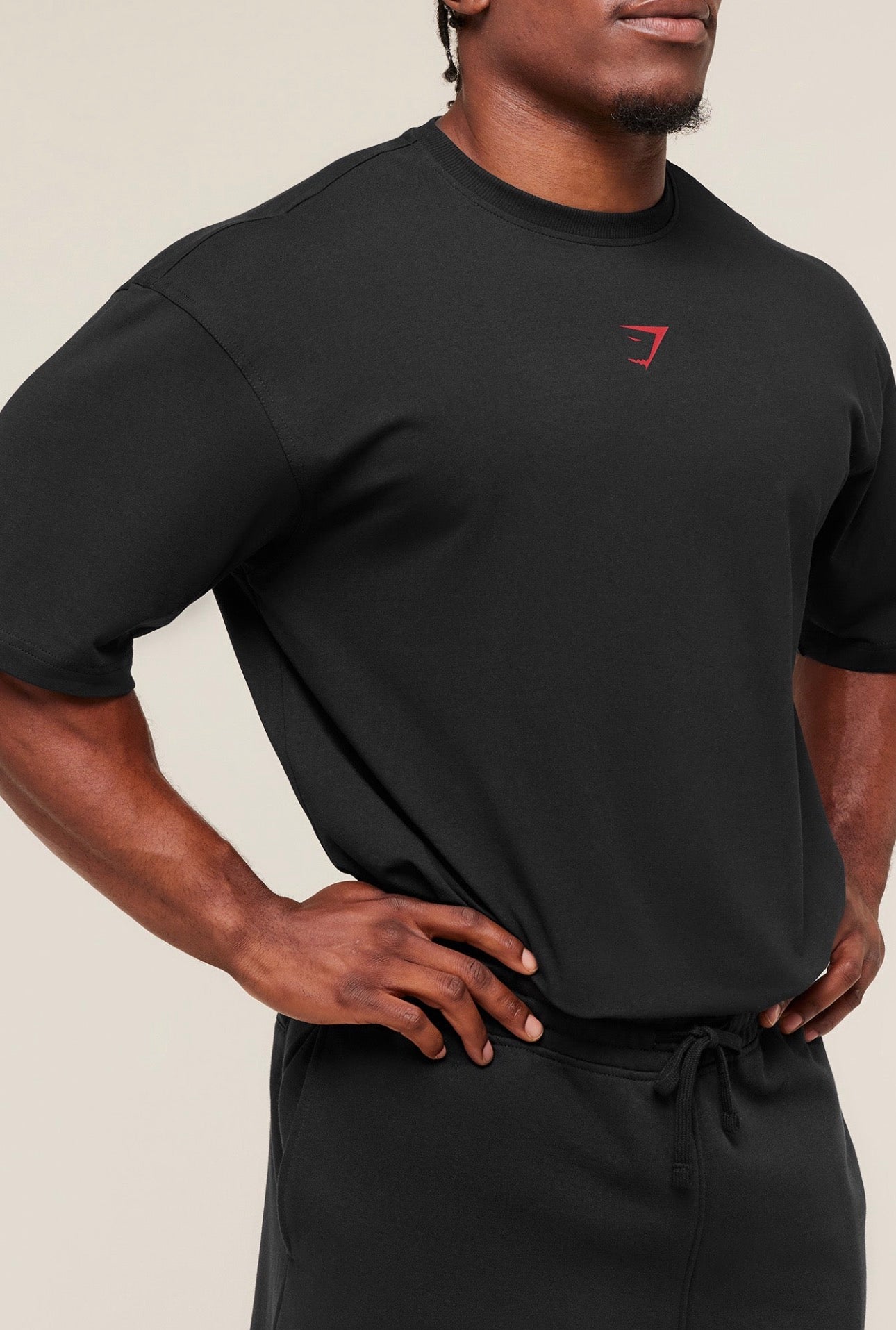 Power Camiseta Oversize Negra/Roja